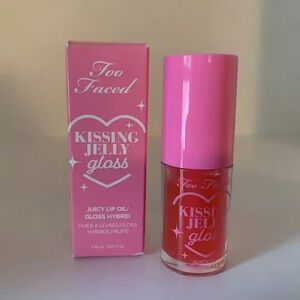 too faced kissing jelly lip oil gloss sour watermelon